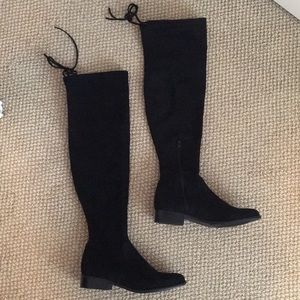 Black thigh high boots